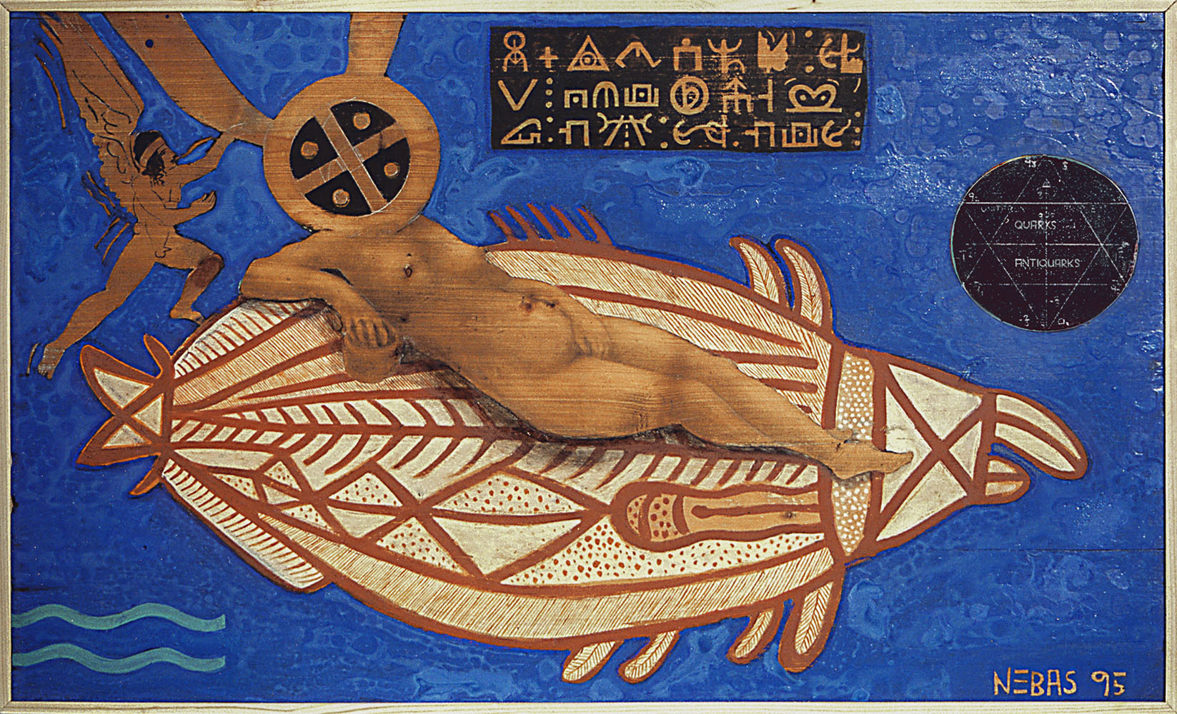 Zeitraumfisch mit Venus, 97x57cm, Mischt., Holz